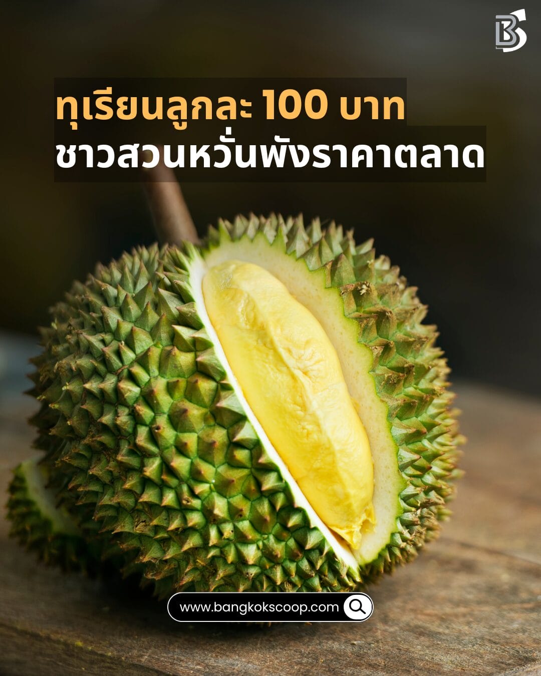 ทุเรียนลูกละ 100 บาท ชาวสวนหวั่นพังราคาตลาด