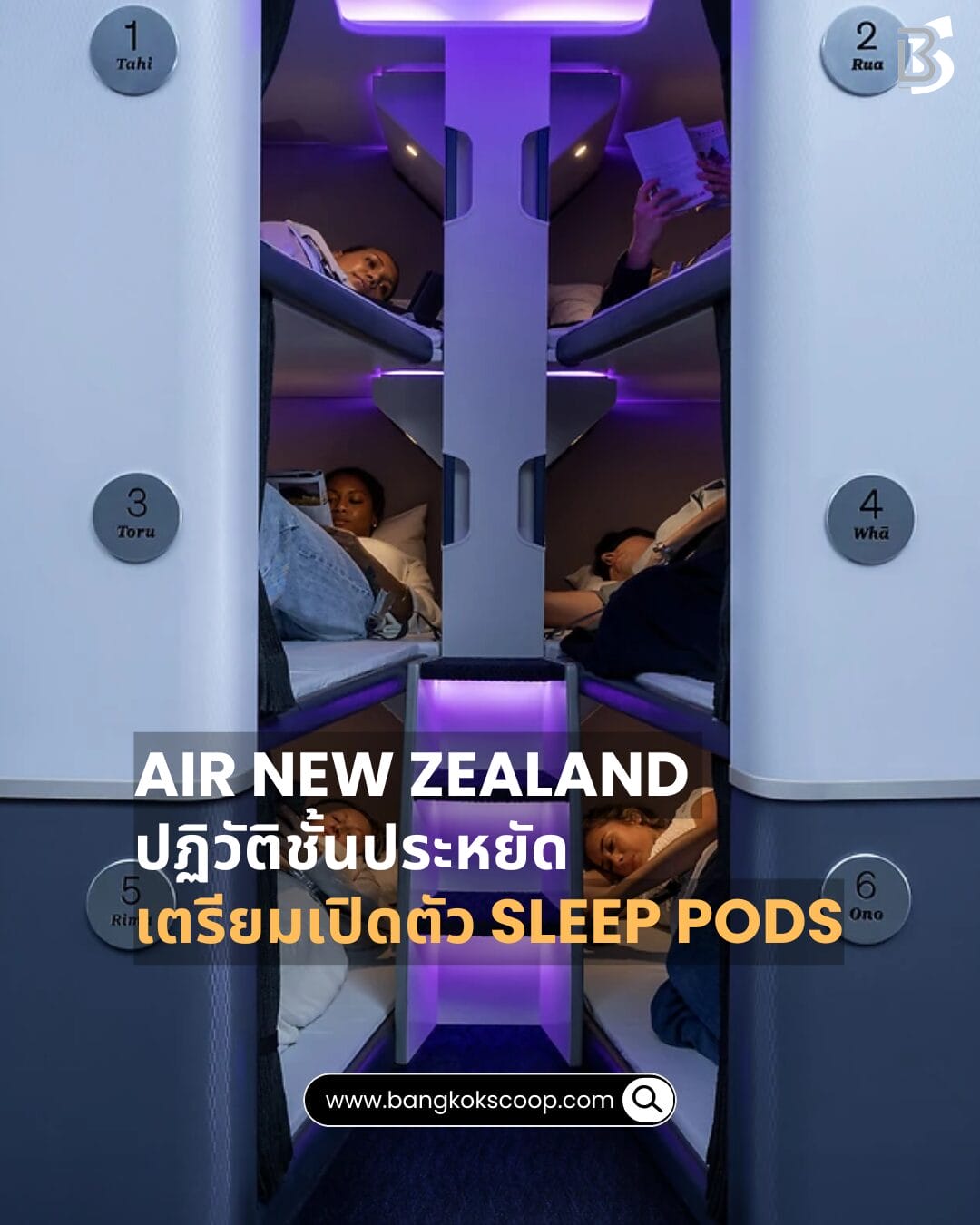 Air New Zealand ปฏิวัติชั้นประหยัด เตรียมเปิดตัว sleep pods